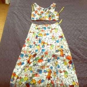 maeve leadlight mosaic maxi skirt and crop top